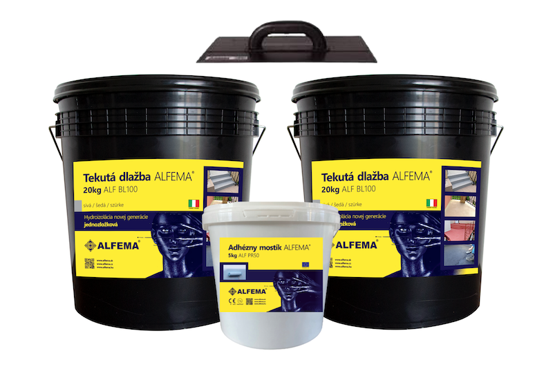 SET NA 20m2 - ALF BL100 Šedá TEKUTÁ DLAŽBA ALFEMA