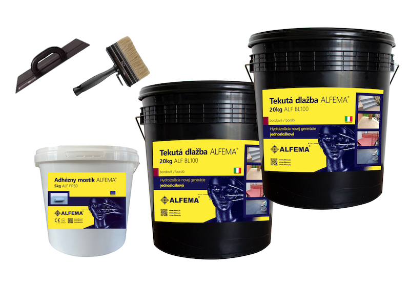 SET NA 20m2 - ALF BL100 Bordová TEKUTÁ DLAŽBA ALFEMA